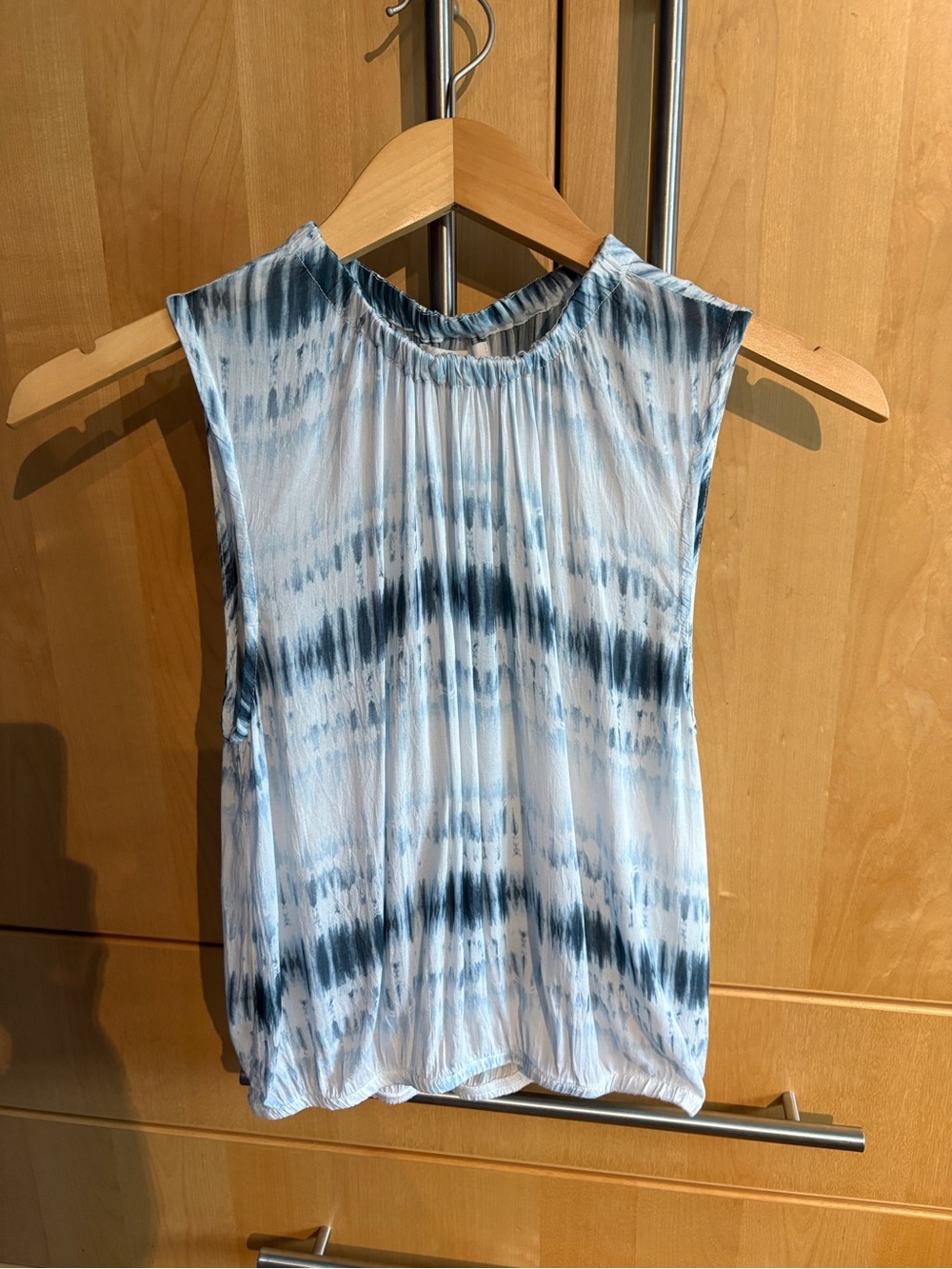 Bella Dahl Blue Sheer Tie Dye Tank XS